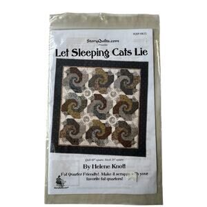STORY QUILTS Let Sleeping Cats Lie Quilt Pattern 60” square 2007 Fat Quarter